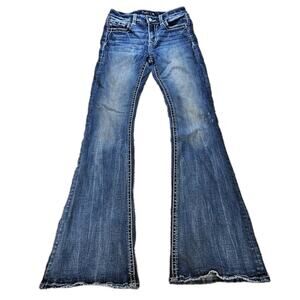 Miss Me Jeans Youth Size 14 Mid-rise Flare Distressed